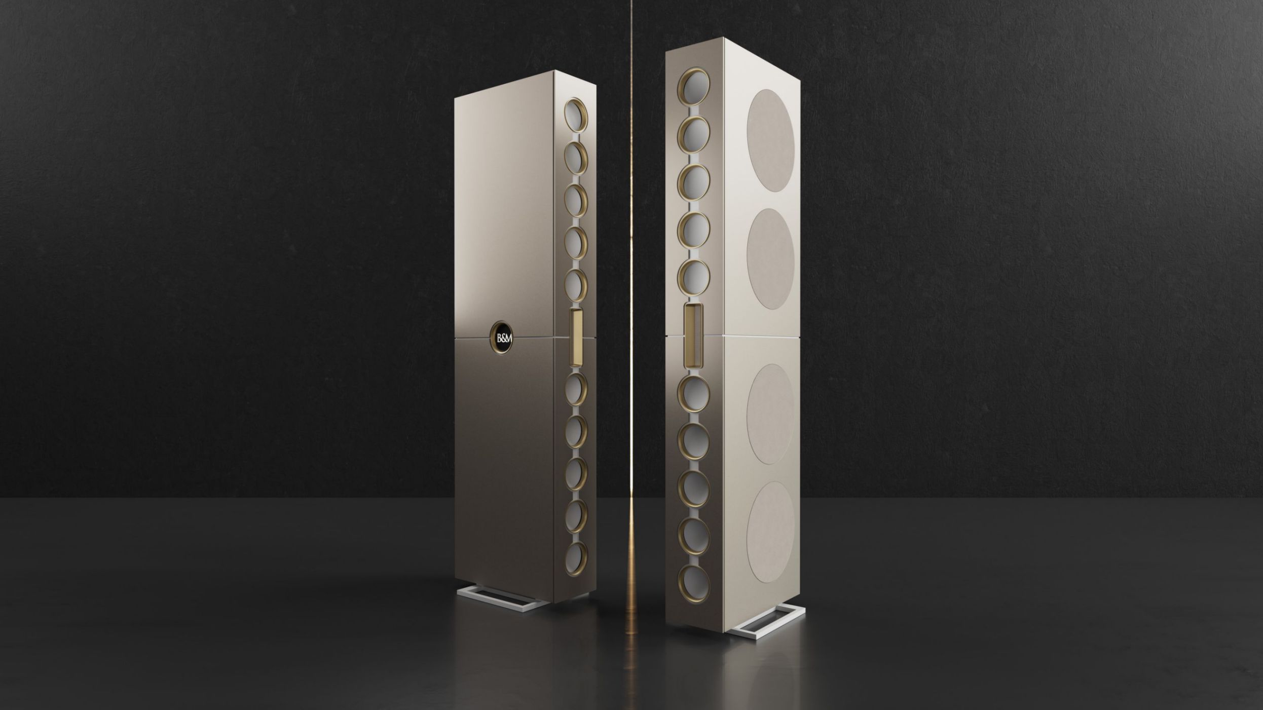 Backes & Müller BM Line 35 Designlautsprecher in Front- und Seitenansicht